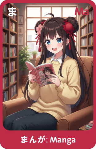 Memocard Hiragana ま MA