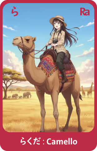 Memocard Hiragana ら RA